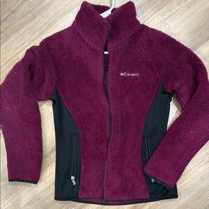 Columbia Maroon and Black Fleece Jacket
